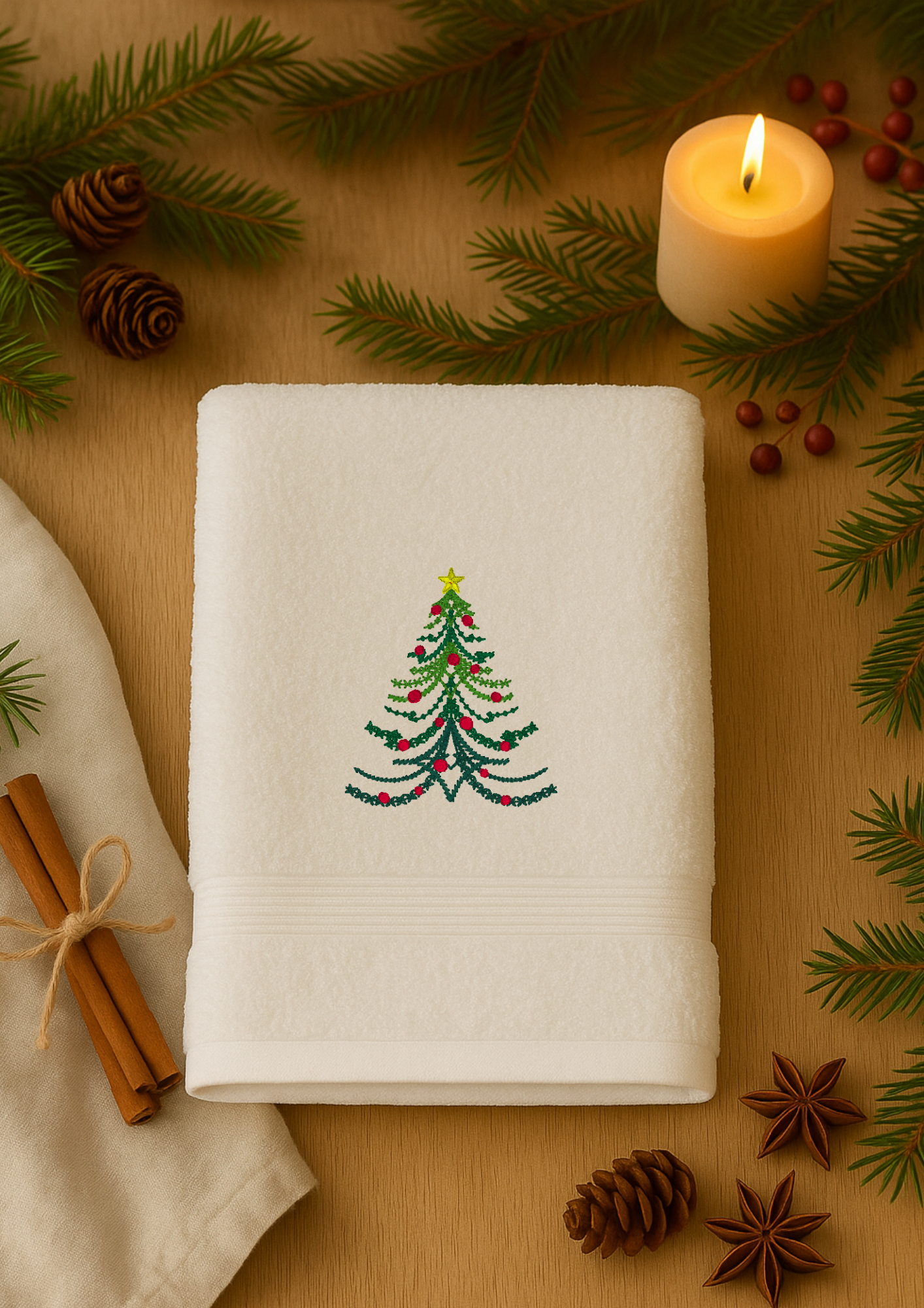 Gestahandklæði | Vintage jólatré