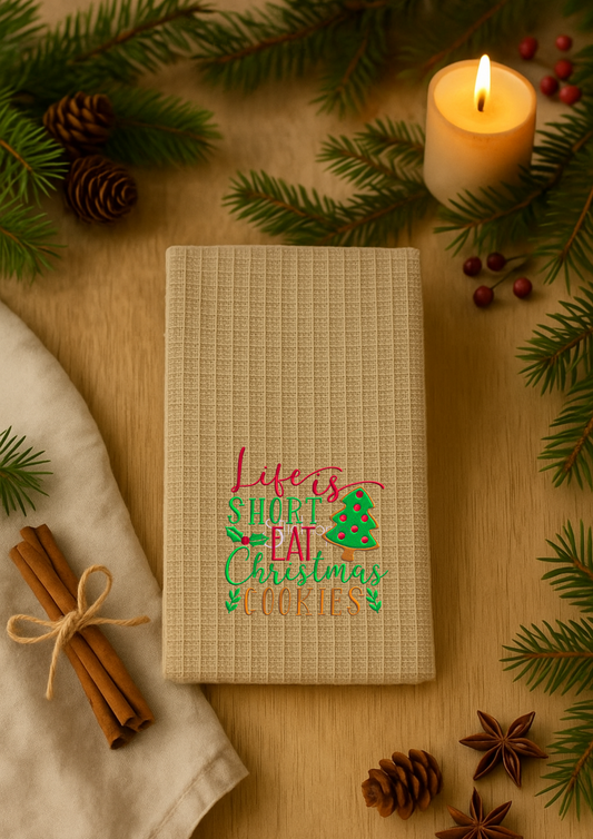 Viskastykki Ljóst | Life is Short Eat Christmas Cookies